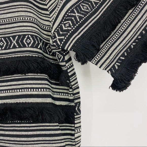 NWT Ellison Black Fringe Trim Printed Shift Dress - Picture 4 of 7